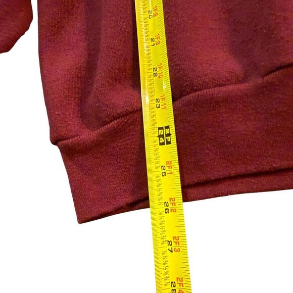 Vintage Burgundy Floral Leaf Embroidered Sweatshirt – Size XL - Picture 4 of 4